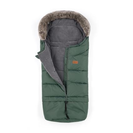 PETITE&MARS - SET Baby footmuff 4in1 ARCTIC + stroller hand muffs FURRY Veritable Khaki
