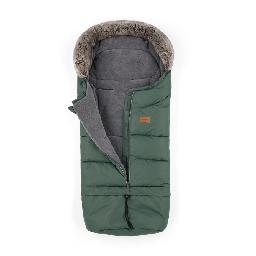 PETITE&MARS - SET Baby footmuff 4in1 ARCTIC + stroller hand muffs FURRY Veritable Khaki