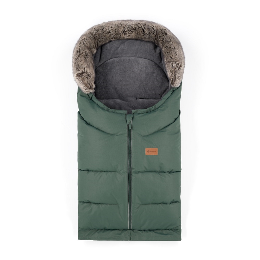 PETITE&MARS - SET Baby footmuff 4in1 ARCTIC + stroller hand muffs FURRY Veritable Khaki