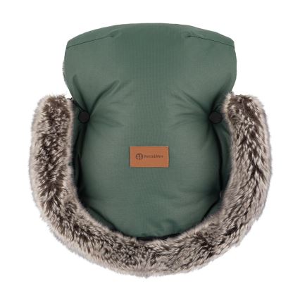 PETITE&MARS - SET Baby footmuff 4in1 ARCTIC + stroller hand muffs FURRY Veritable Khaki