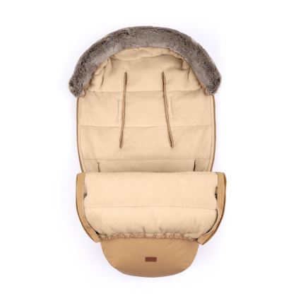 PETITE&MARS - SET Baby footmuff 4in1 COMFY + stroller hand muffs FURRY Elegant Caramel