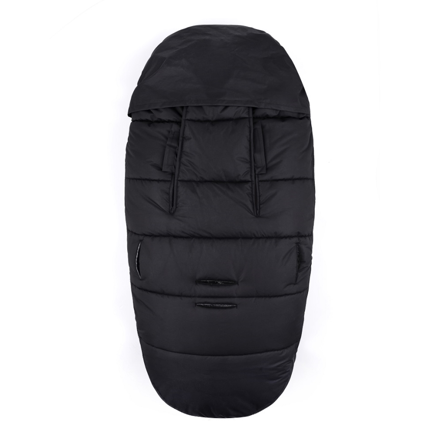 PETITE&MARS - SET Baby footmuff 4in1 COMFY + stroller hand muffs FURRY Forever Black