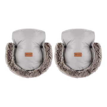 PETITE&MARS - Stroller hand muffs FURRY Champagne Shower