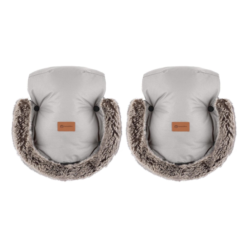 PETITE&MARS - Stroller hand muffs FURRY Champagne Shower