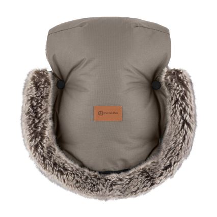 PETITE&MARS - Stroller hand muffs FURRY Mocha Mousse