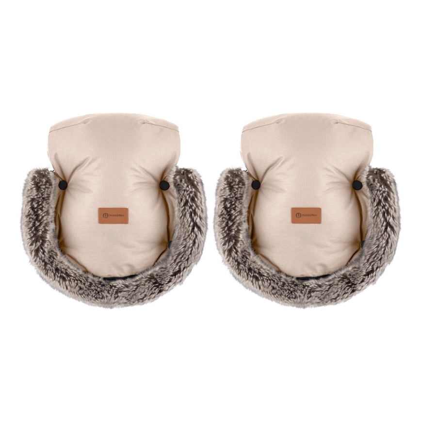 PETITE&MARS - Stroller hand muffs FURRY Rose Petal