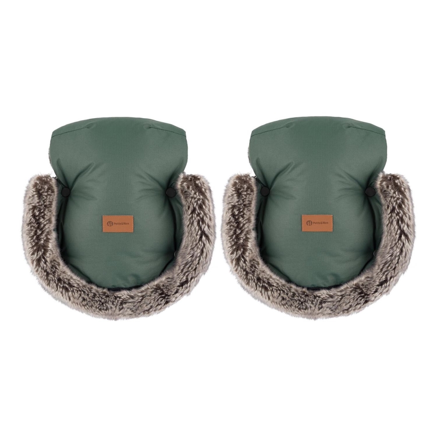 PETITE&MARS - Stroller hand muffs FURRY Veritable Khaki