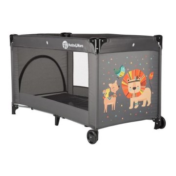 PETITE&MARS - Travel crib KOOT-LION grey