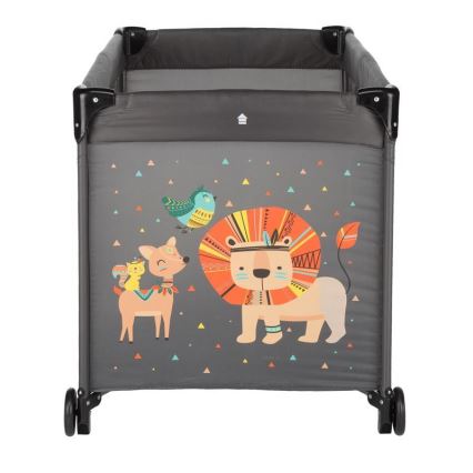 PETITE&MARS - Travel crib KOOT-LION grey