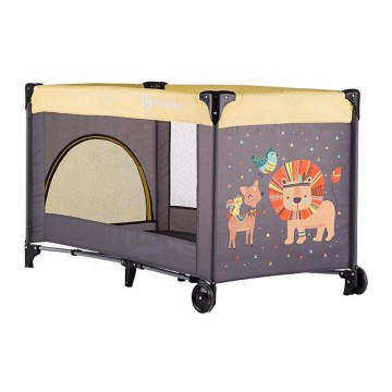PETITE&MARS - Travel crib KOOT-LION yellow