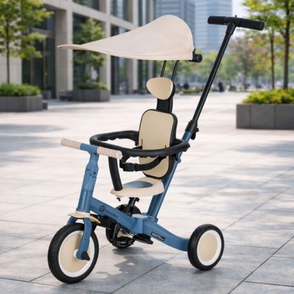 PETITE&MARS - TURBO PLUS 5-in-1 Children's Tricycle, Ocean Blue