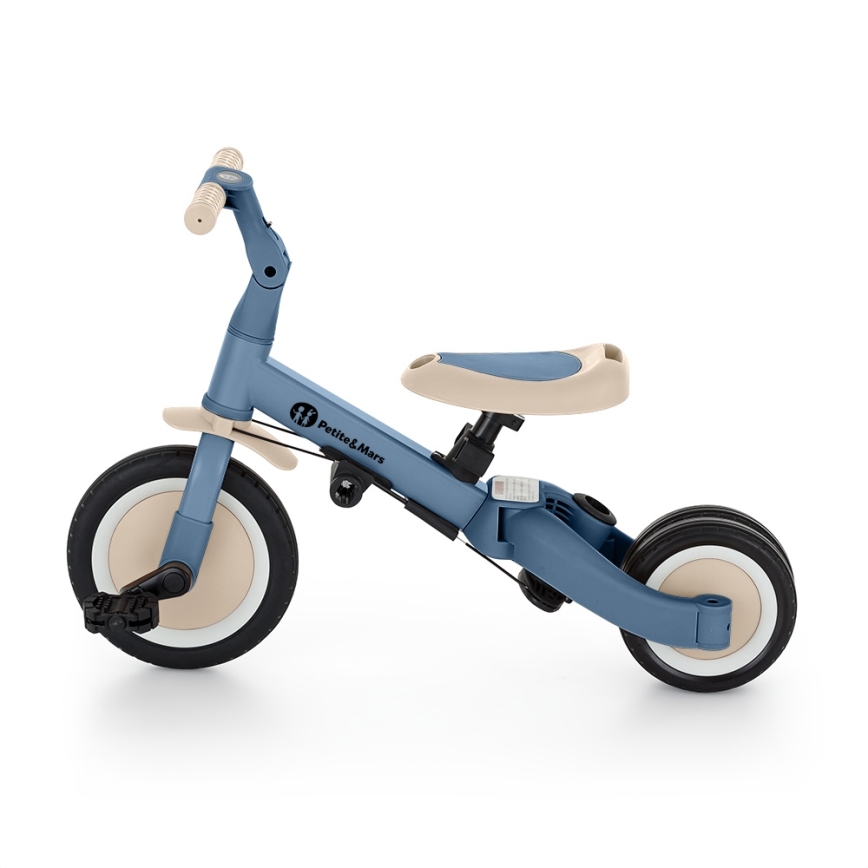 PETITE&MARS - TURBO PLUS 5-in-1 Children's Tricycle, Ocean Blue