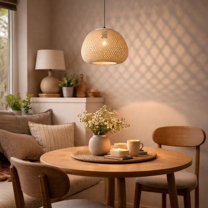 PETRA Cable Pendant Lamp 1xE27/15W/230V, Bamboo
