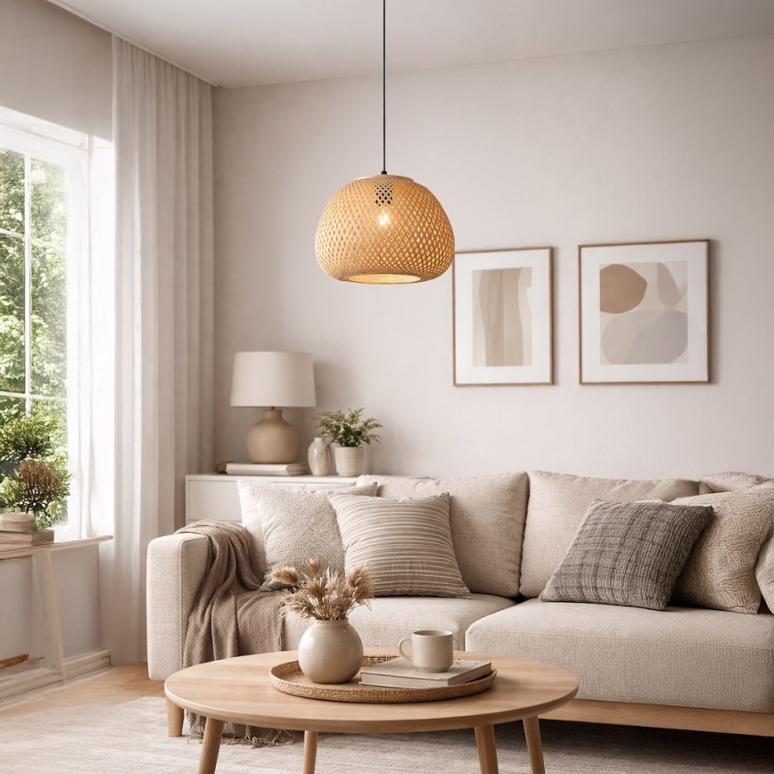 PETRA Cable Pendant Lamp 1xE27/15W/230V, Bamboo