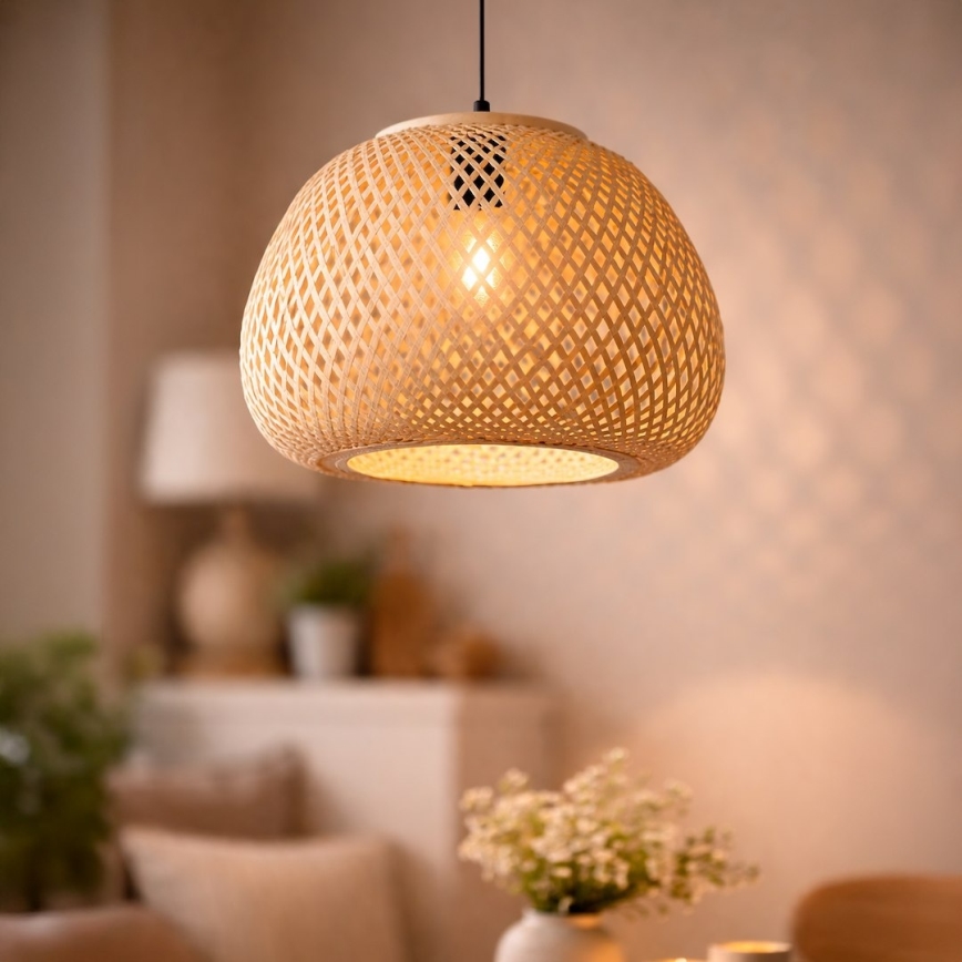 PETRA Cable Pendant Lamp 1xE27/15W/230V, Bamboo