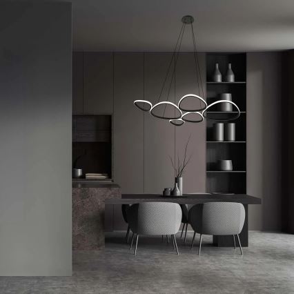 PETRA LED Cable-Suspended Chandelier, LED/58W/230V 4000K, Black