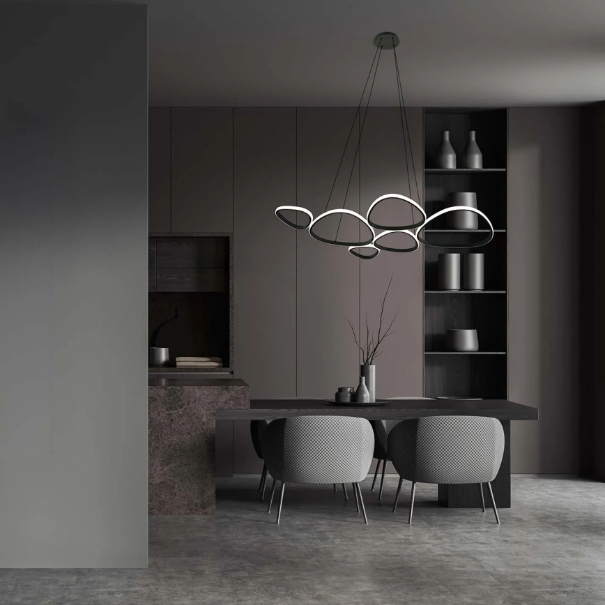 PETRA LED Cable-Suspended Chandelier, LED/58W/230V 4000K, Black