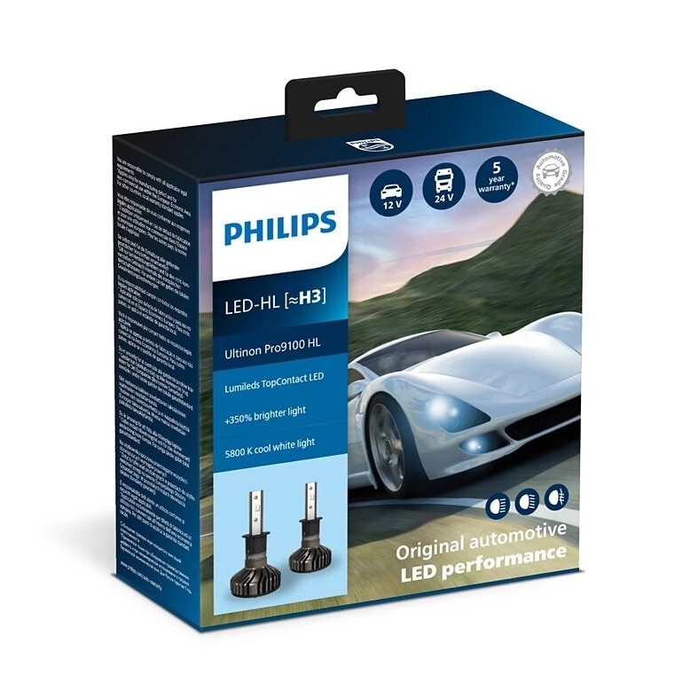 Philips 11336U91X2 - SET 2x LED Car bulb Ultinon Pro9100 H3 PK22s/13,2W/12/24V 5800K