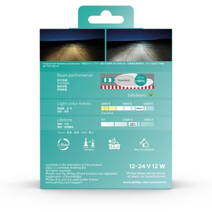Philips 11342U51X2 - SET 2x LED Car bulb Ultinon Pro5100 H4 P43t-38/12W/12/24V 5800K