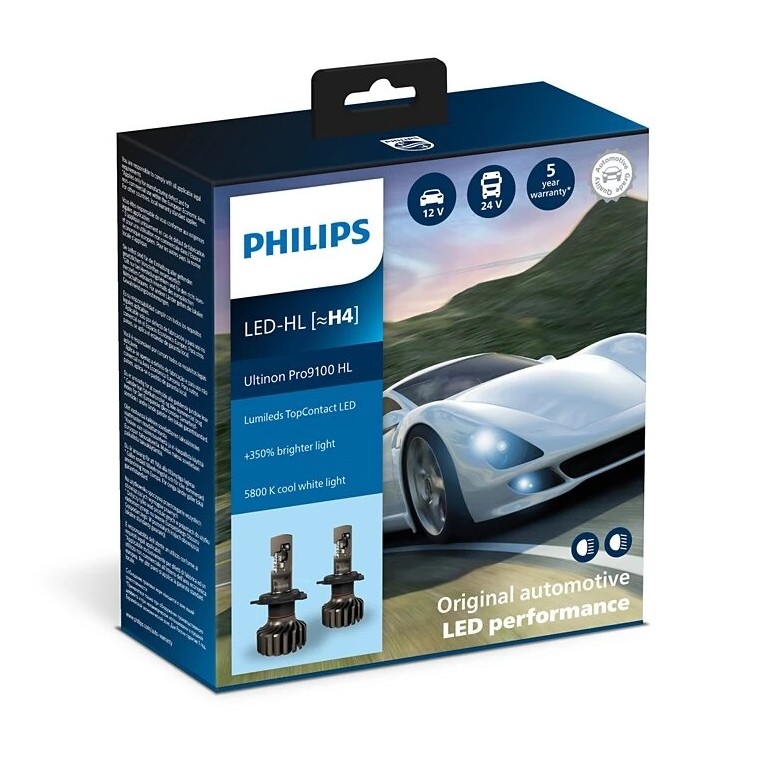 Philips 11342U91X2 -SET 2x LED Car bulb Ultinon 9100 H4 P43t-38/13,2W/12/24V 5800K