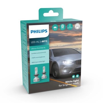 Philips 11362U51X2 - SET 2xLED Car bulb Ultinon Pro5100 H11 PGJ19-2/12W/12/24V 5800K