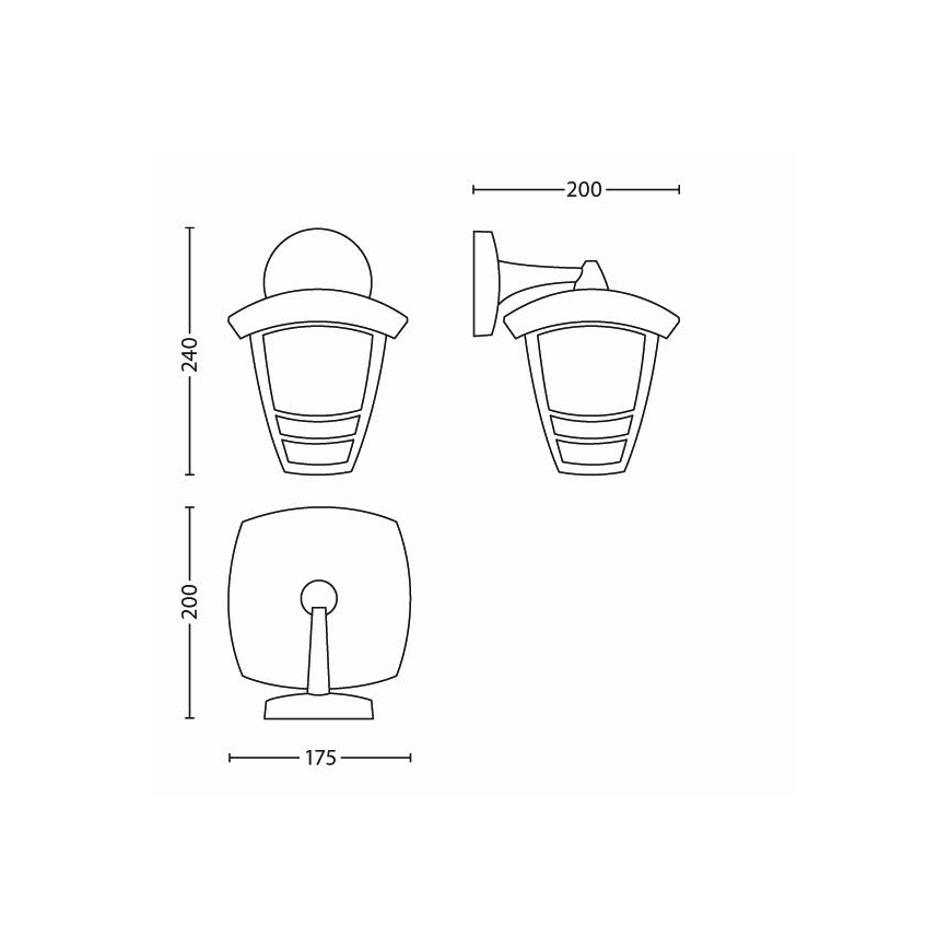 Philips – Outdoor Wall Light 1×E27/60W/230V IP44