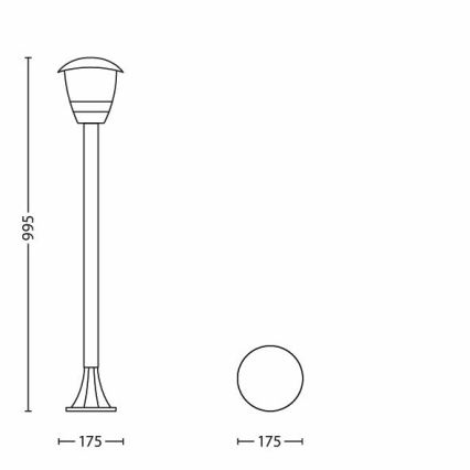 Philips 15383/30/16 - Outdoor lamp MYGARDEN CREEK 1xE27/60W/230V black