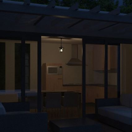 Philips - Outdoor pendant chandelier 1xE27/60W/230V black IP44