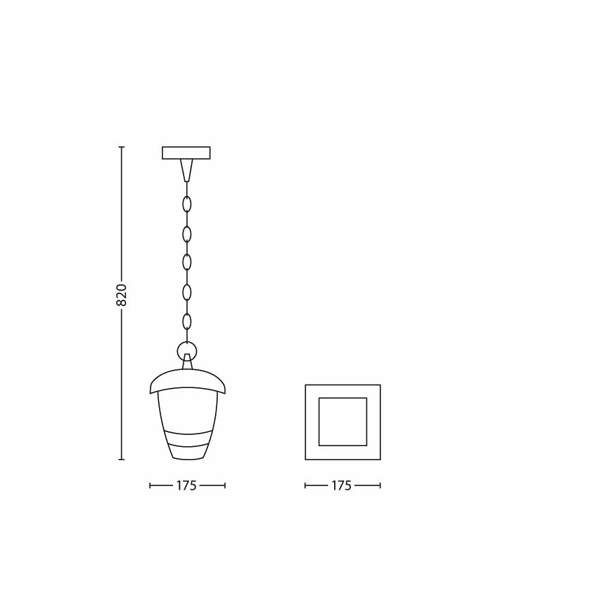 Philips - Outdoor pendant chandelier 1xE27/60W/230V black IP44