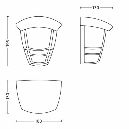 Philips - Outdoor wall light 1xE27/60W/230V IP44