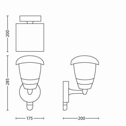 Philips - Outdoor wall light with sensor 1xE27/60W IP44