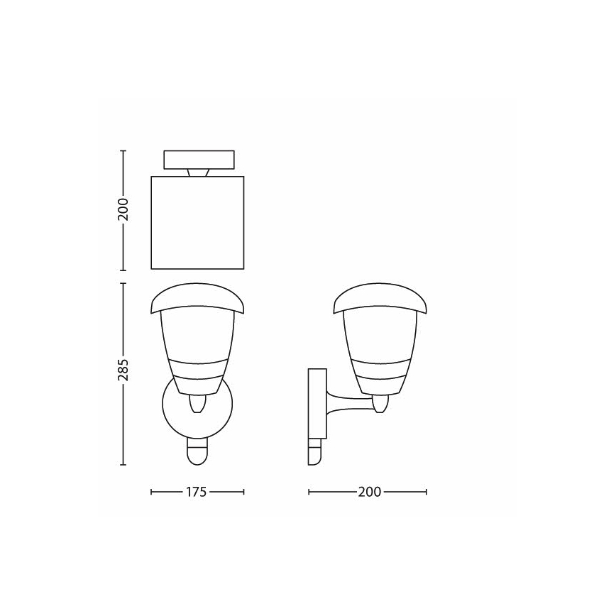Philips - Outdoor wall light with sensor 1xE27/60W IP44