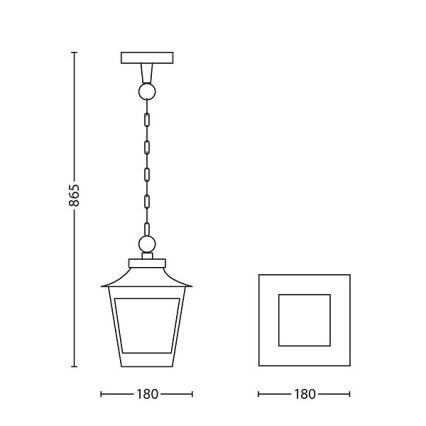 Philips 15406/86/PN - Outdoor chandelier HEDGE 1xE27/60W/230V IP44