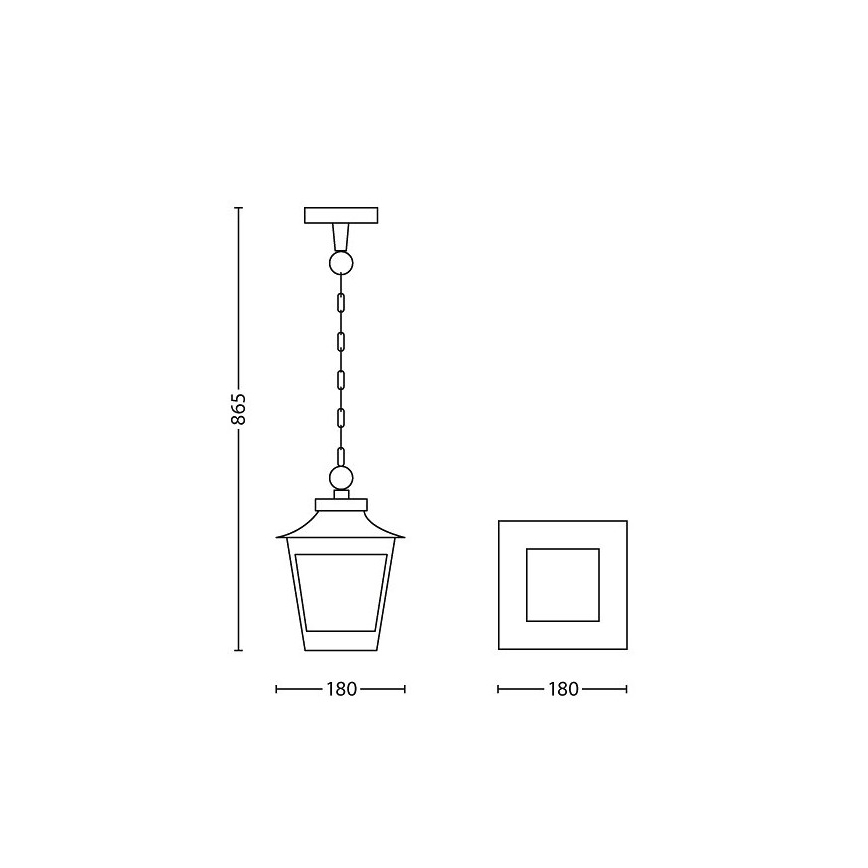 Philips 15406/86/PN - Outdoor chandelier HEDGE 1xE27/60W/230V IP44