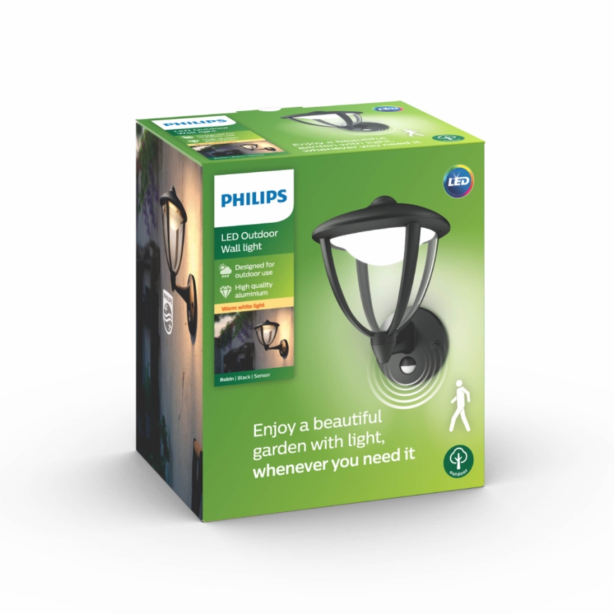 Philips - LED Outdoor wall light with a sensor 1xLED/4,5W/230V IP44