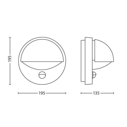 Philips - Outdoor wall light with a sensor E27/12W IP44