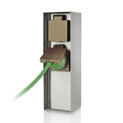 Philips 17108/47/16 - Outdoor socket column MYGARDEN ROCK 230V IP44 SCHUKO
