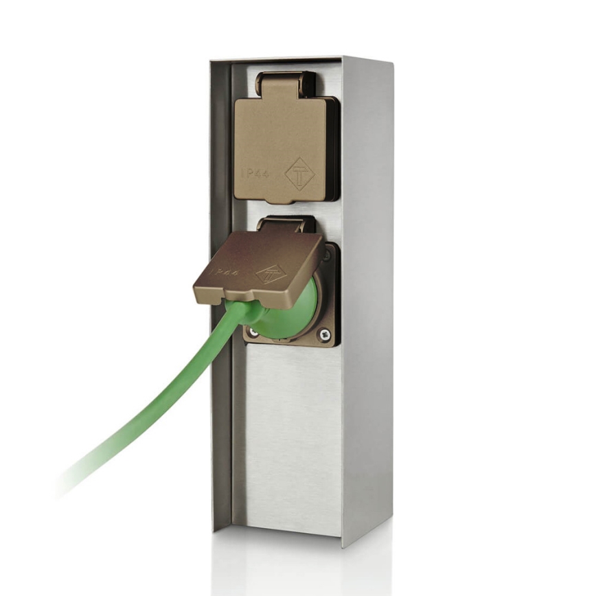Philips 17108/47/16 - Outdoor socket column MYGARDEN ROCK 230V IP44 SCHUKO