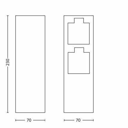 Philips 17108/47/16 - Outdoor socket column MYGARDEN ROCK 230V IP44 SCHUKO