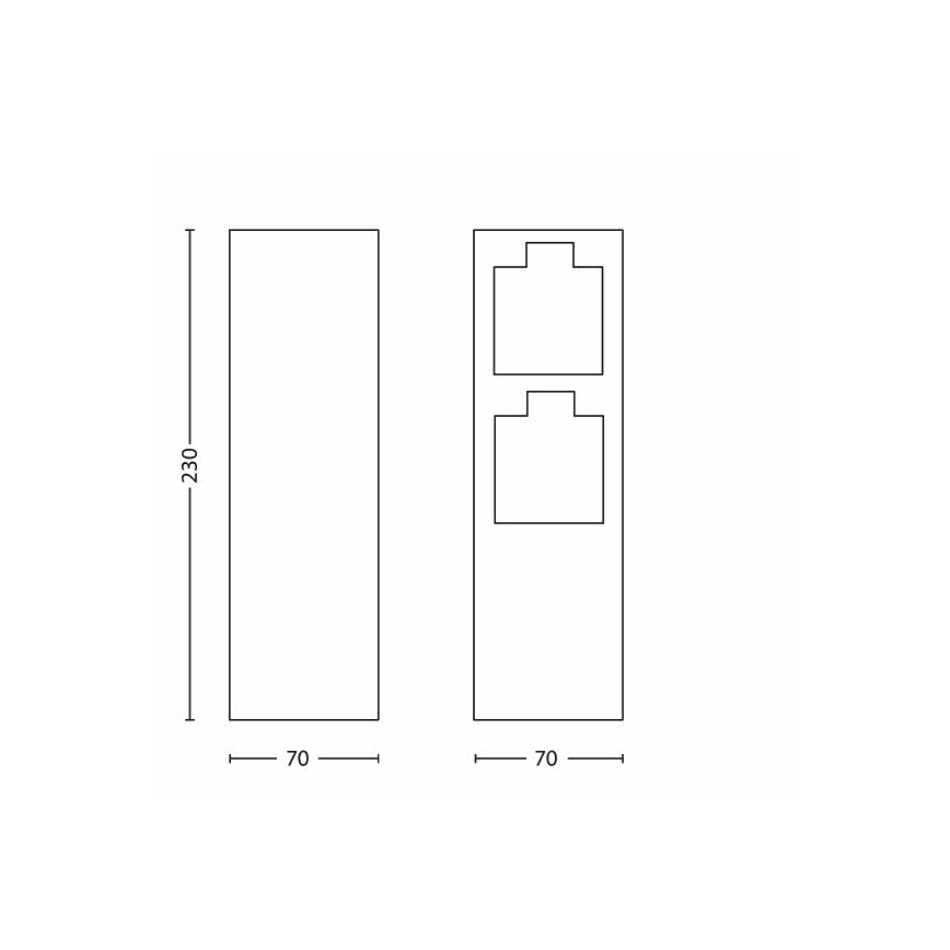 Philips 17108/47/16 - Outdoor socket column MYGARDEN ROCK 230V IP44 SCHUKO