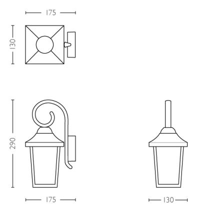 Philips - Outdoor light 1xE27/60W/230V IP44