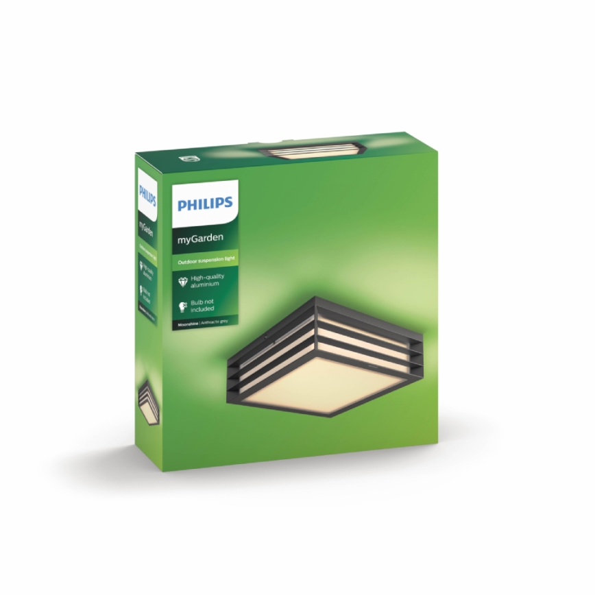 Philips 17350/93/PN - Outdoor ceiling light MYGARDEN MOONSHINE 2xE27/14W