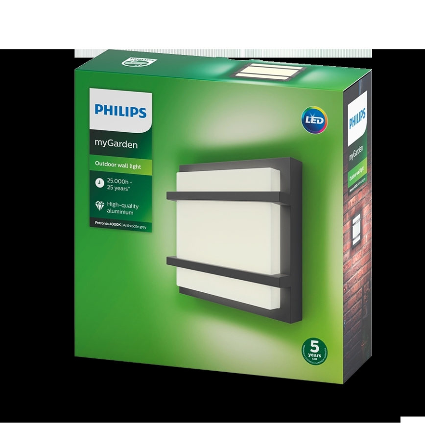 Philips 17394/93/P3 - Outdoor LED wall light MYGARDEN PETRONIA LED/12W