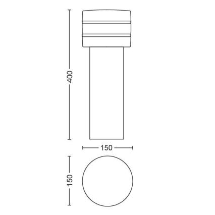 Philips - LED Dimmable outdoor lamp Hue TUAR 1xE27/9,5W/230V IP44