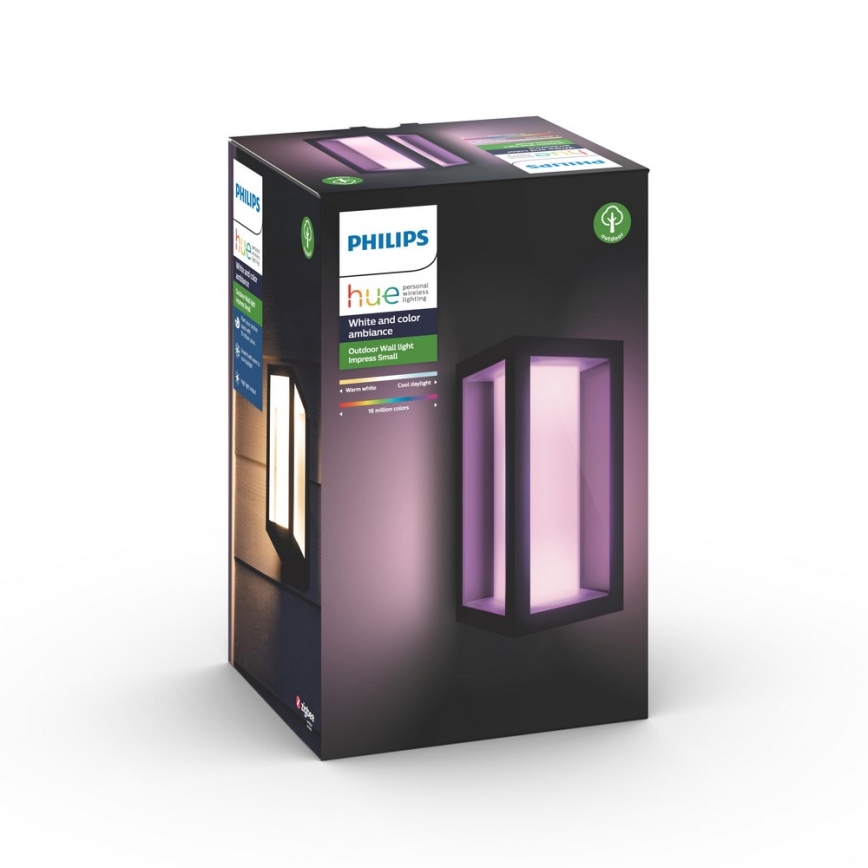 Philips - LED RGBW Dimmable outdoor wall light Hue IMPRESS 2xLED/8W/230V 2000-6500K IP44