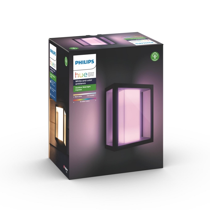 Philips - LED RGBW Dimmable outdoor wall light Hue IMPRESS 2xLED/8W/230V IP44