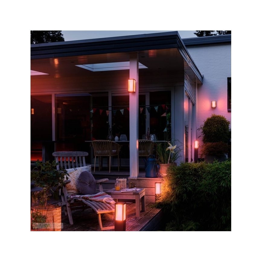 Philips 17434/30/P7 - LED RGB Outdoor lamp HUE IMPRESS 2xLED/8W/230V IP44