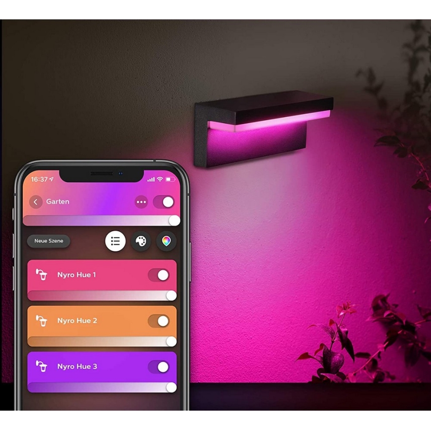 Philips - LED RGBW Dimmable outdoor wall light Hue NYRO LED/13,5W/230V 2000-6500K IP44