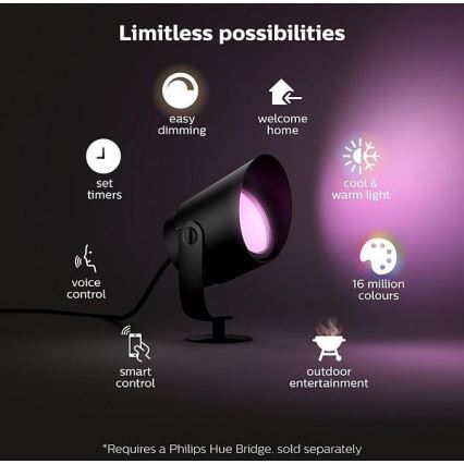 Philips - LED RGB Dimmable outdoor lamp Hue LILY LED/15W/230V IP65