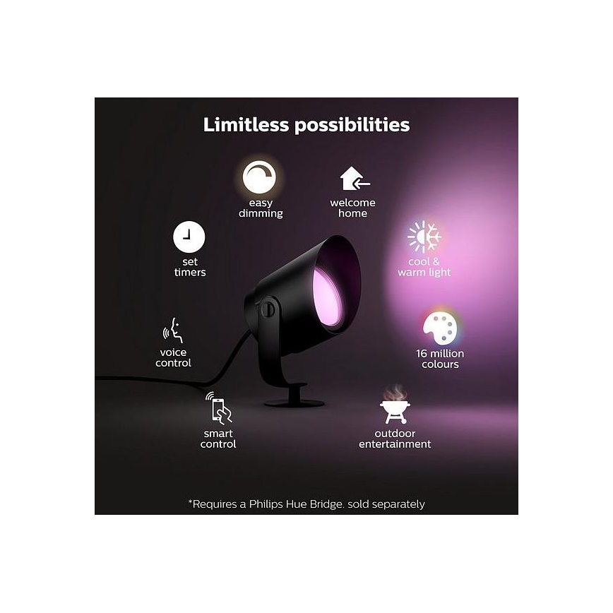 Philips - LED RGB Dimmable outdoor lamp Hue LILY LED/15W/230V IP65